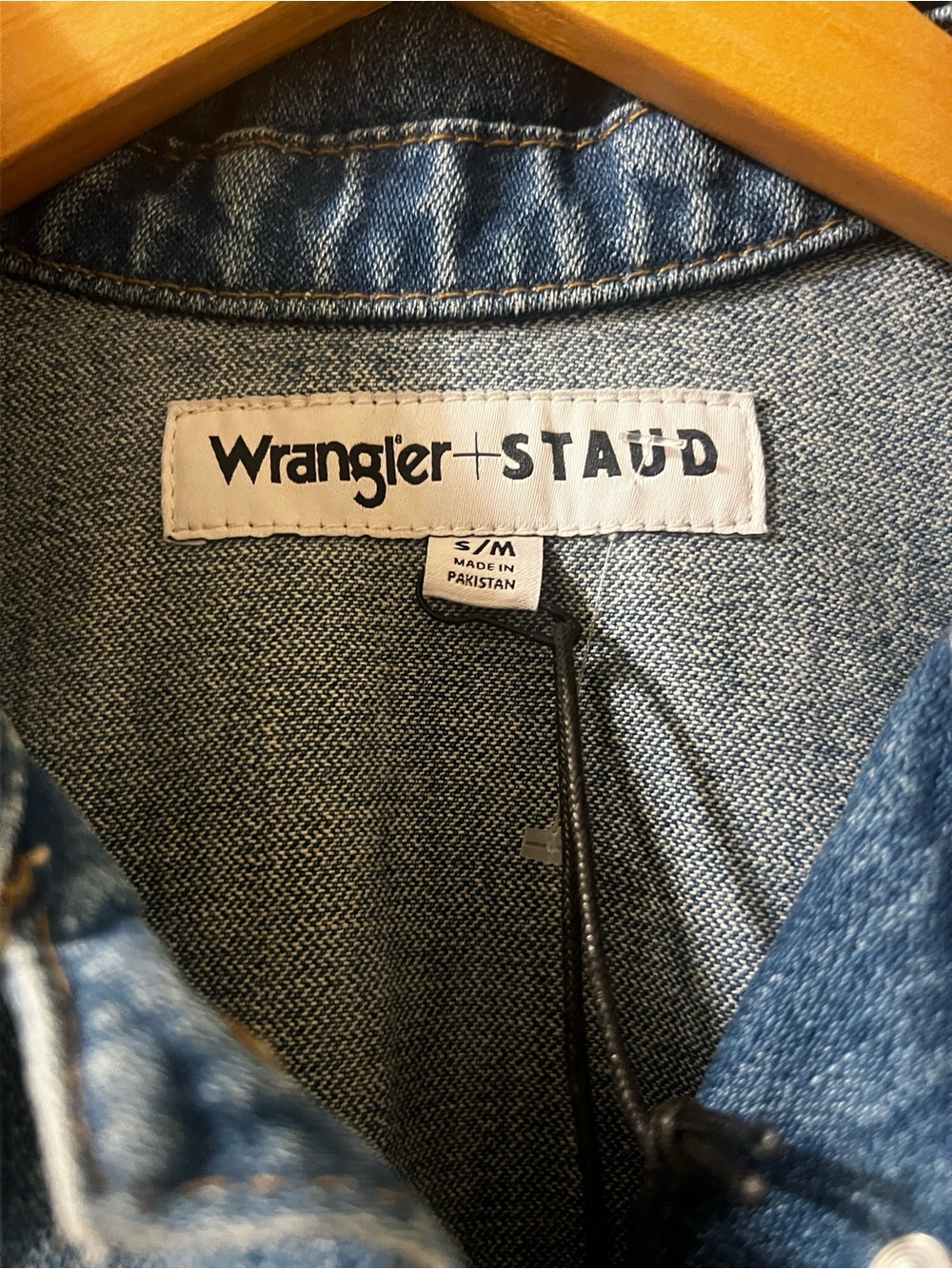 Staud Wrangler The Biggest Jean Denim Trucker Jacket New S M 90s Y2K Oversized - Picture 5 of 15
